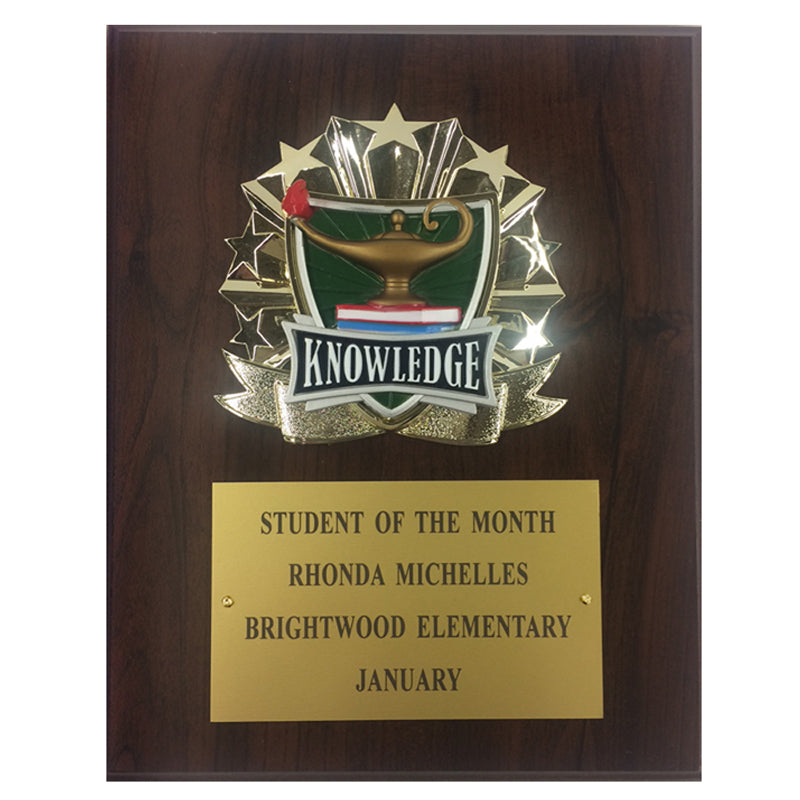 8 X 10 INCH FULL COLOR RAISE MODELED KNOWLEDGE PLAQUE