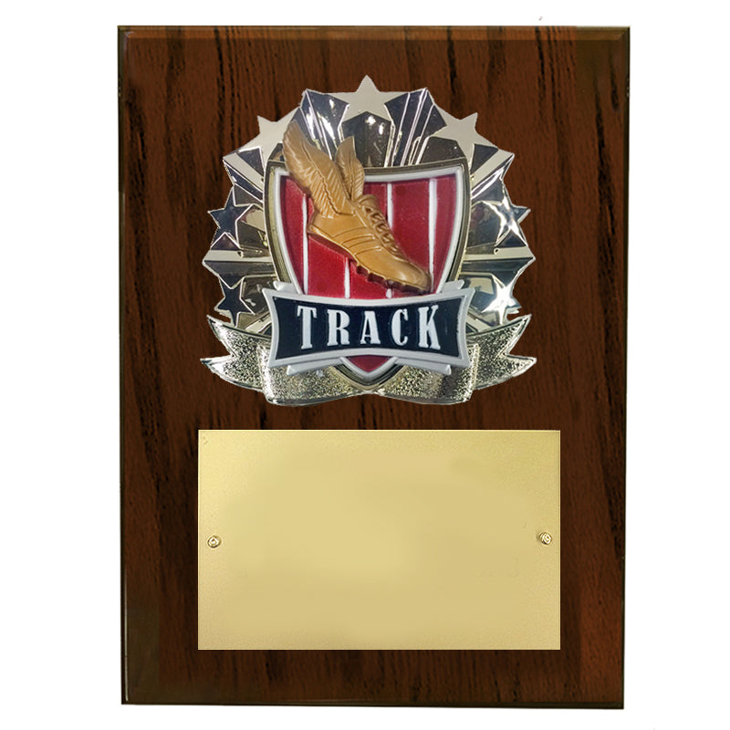 8 X 10 INCH FULL COLOR RAISE MODELED TRACK PLAQUE