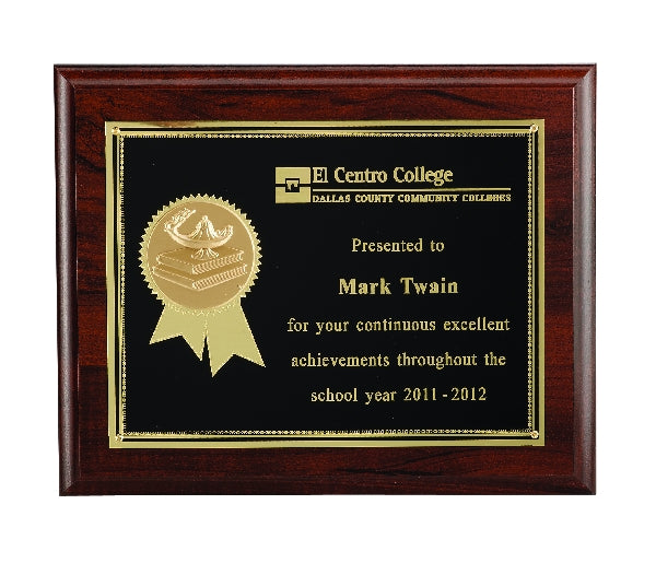 8 X 10 INCH WALNUT FINISH PLAQUE TAKES INSERT