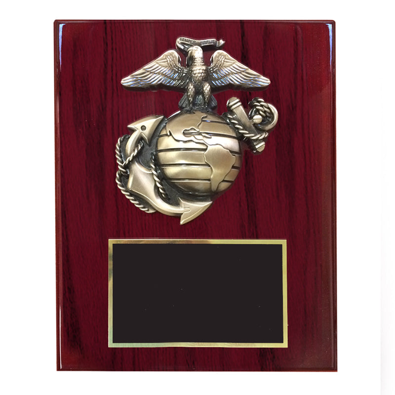 8 X 10 INCH U.S. MARINE CORPS PLAQUE PIANO CHERRY FINISH BOARD