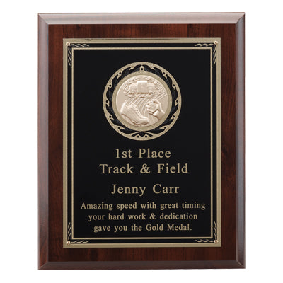 8 X 10 INCH PLAQUE WITH BLACK AND GOLD PLATE TAKES INSERT