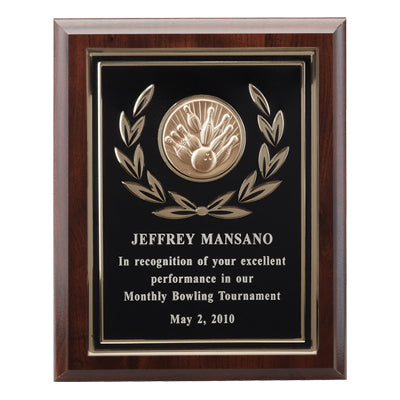 8 X 10 INCH PLAQUE WITH BLACK PLATE TAKES INSERT
