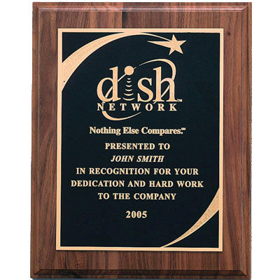 8 X 10 INCH PLAQUE WITH BLACK SCREENED PLATE
