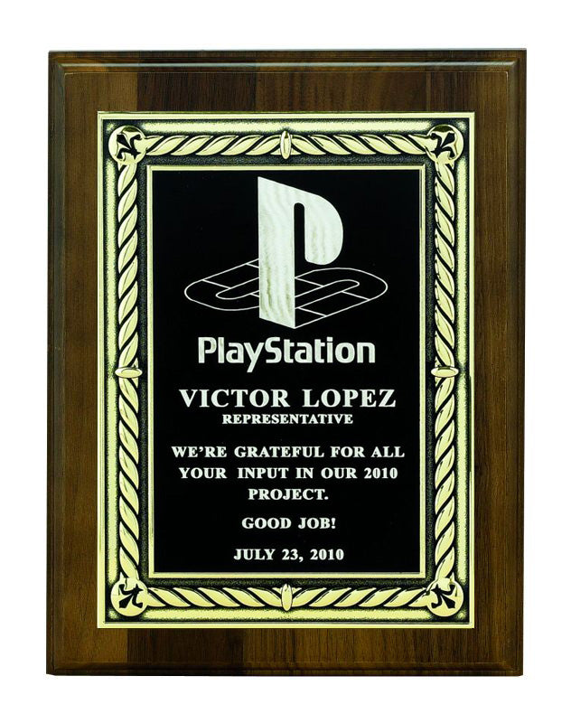 8 X 10 INCH PLAQUE WITH EMBOSSED SCREENED PLATE
