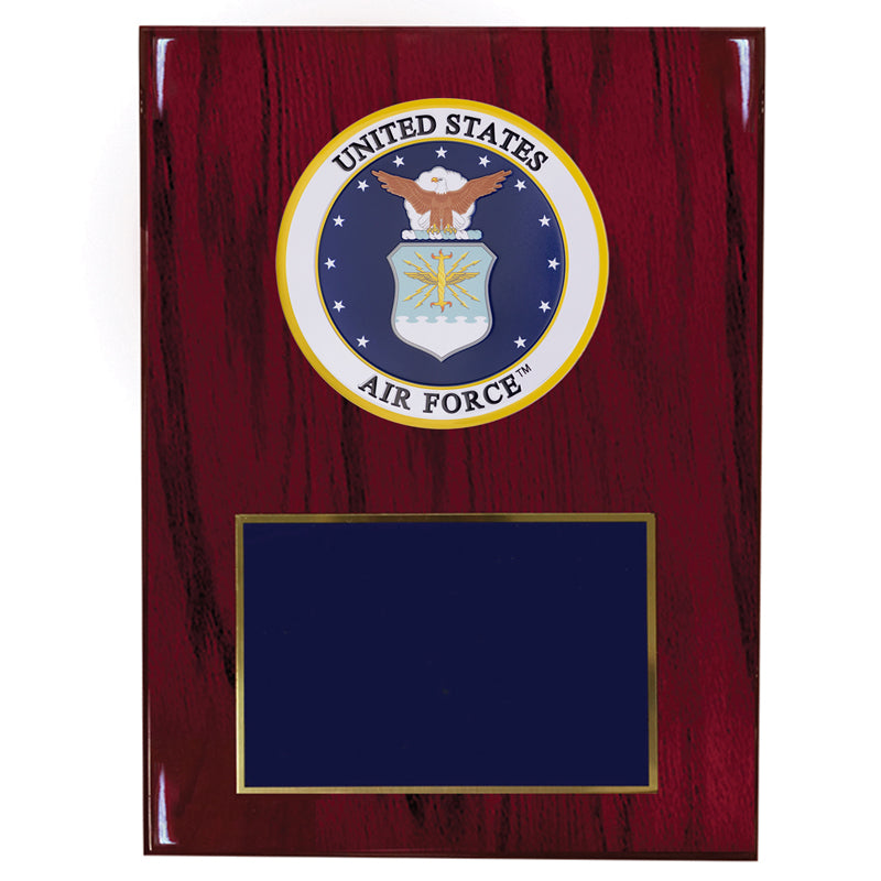 8 X 10 INCH U.S. AIR FORCE PLAQUE WITH 4 INCH EMBOSSED MEDALLION
