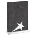 8 x 5-1/2 INCH GREY LEATHERETTE STAR TROPHY ON METAL BASE
