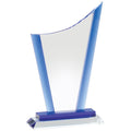 8 x 5 INCH OPTICAL CRYSTAL PEAK AWARD WITH ICE BLUE EDGES