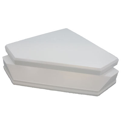 8 X 8 X 1-3/8 WHITE PLASTIC BASE AND LID, 2PCS SET