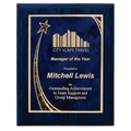 8" x 10" Woodgrain Plaque with Blue Rising Star Plate