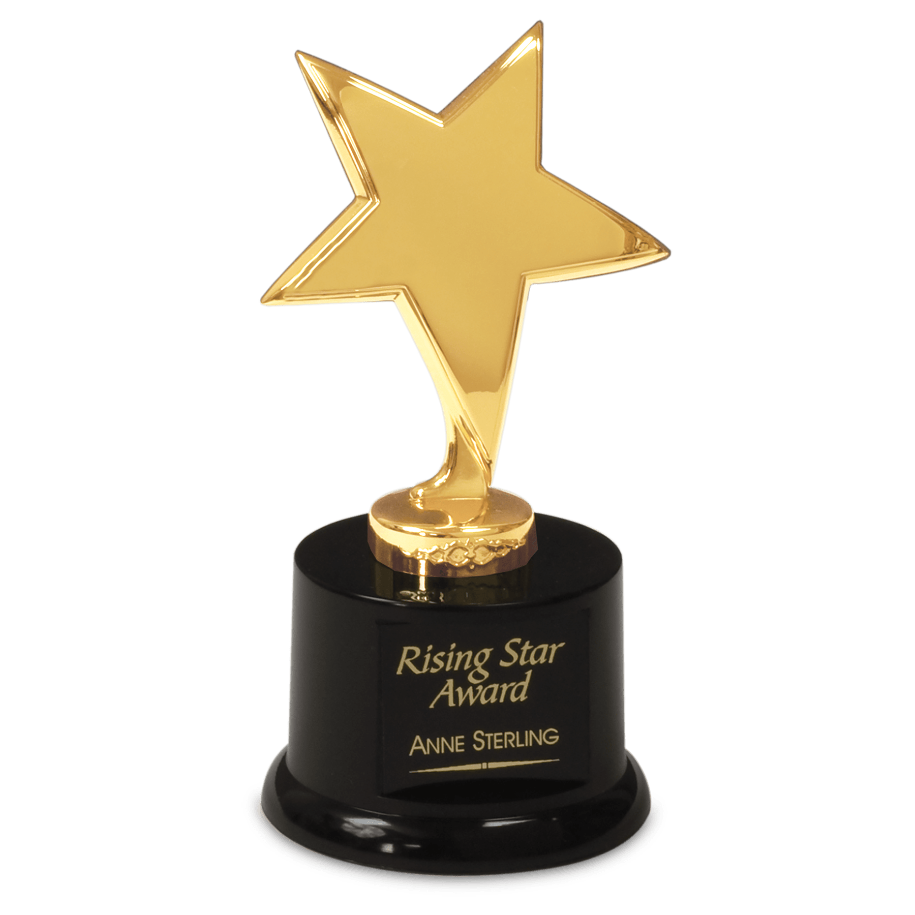 Metal Rising Star on Black Plastic Base