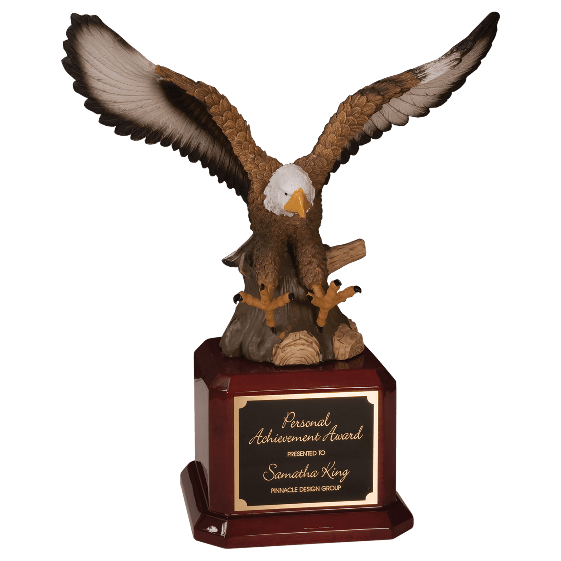 Hand Painted Eagle on a Finish Base
