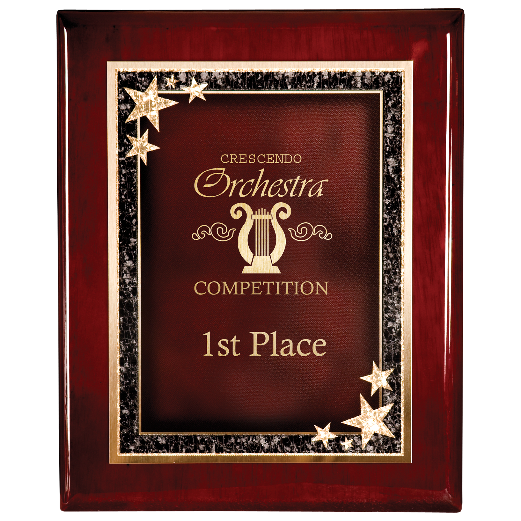 9" x 12" Premium Finish Plaque with Red Starburst Plate
