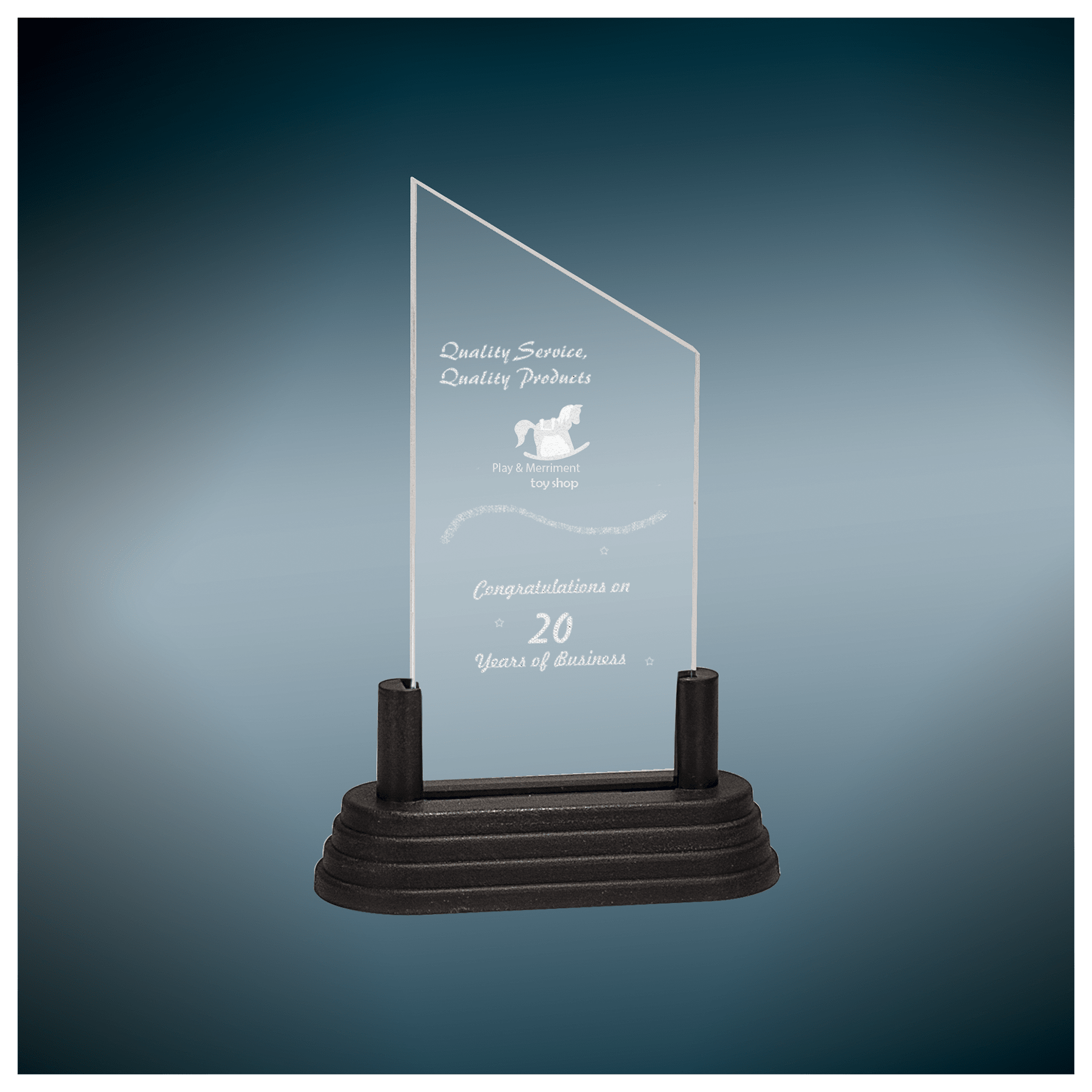 6" Corners Pop-In Acrylic with Gold Pedestal Base