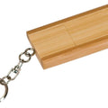 1 3/8" x 2 3/8" 8GB 2-Tone Bamboo Flip Style USB Flash Drive with Keychain