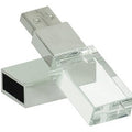 2 1/4" 8GB Glass with White LED Flash Drive & Black Presentation Box