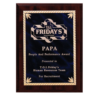 8 X 10 WALNUT FRAME PLAQUE