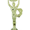 9-1/2 INCH BLACK AND GOLD TROPHY WITH FIGURE,TAKES INSERT