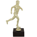 9-1/2 INCH FEMALE TRACK FIGURE TROPHY ON BLACK MARBLE BASE