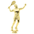 9-1/2 INCH GOLD PLASTIC MALE TENNIS PLAYER TROPHY FIGURE
