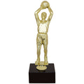 9-1/2 INCH MALE BASKETBALL FIGURE TROPHY ON BLACK MARBLE BASE