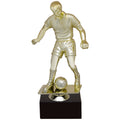 9-1/2 INCH MALE SOCCER FIGURE TROPHY ON BLACK MARBLE BASE