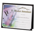 9-1/4 X 11-1/2 LINEN FOLDER WITH DESIGN, BLACK