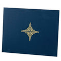 9-1/4 X 11-1/2 LINEN FOLDER WITH DESIGN, BLUE