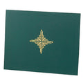 9-1/4 X 11-1/2 LINEN FOLDER WITH DESIGN, GREEN