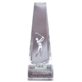 9-1/4 x 3" INCH GOLF TOWER OPTICAL CRYSTAL WITH MALE GOLFER LASER ENGRAVE