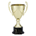 9-3/4 INCH TROPHY WITH 7-3/4 INCH GOLD CUP ON BLACK BASE