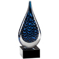 9-3/4 INCH x 2-3/4 INCH ART SCULPTURED BLOWN GLASS AWARD MIXED COLORS