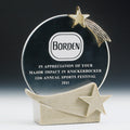 9 INCH BEIGE ACRYLIC TROPHY