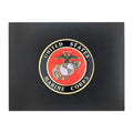 9 x 11-3/4 INCH BLACK CERTIFICATE HOLDER WITH 4 INCH UNITED STATES MARINE CORPS INSIGNIA MEDALLION