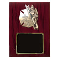 9 X 12 FIREFIGHTER WITH CHILD PIANO CHERRY FINISHED PLAQUE
