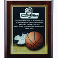 9 X 12 INCH BASKETBALL PHOTO SPORTS PLAQUE WITH LASER ENGRAVED PLATE