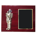 9 X 12 INCH FIRE FIGHTER HOLDING CHILD ON PIANO FINISH CHERRY PLAQUE