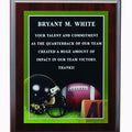 9 X 12 INCH FOOTBALL  PHOTO SPORTS PLAQUE WITH LASER ENGRAVED PLATE