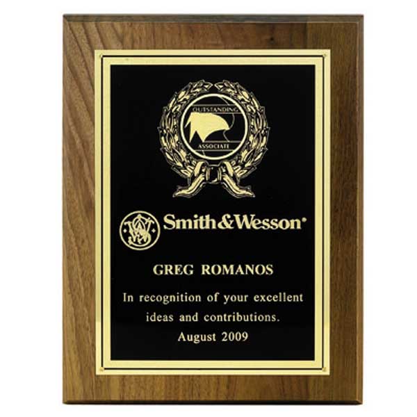 9 X 12 INCH GENUINE WALNUT PLAQUE TAKES 2 INCH INSERT