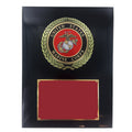 9 X 12 INCH U.S. MARINE CORPS PLAQUE WITH 4 INCH EMBOSSED MEDALLION