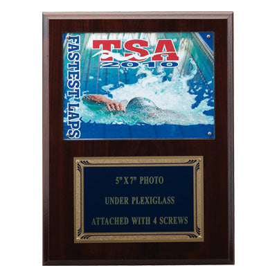 9 X 12 INCH PHOTO PLAQUE HOLDS 5X7 PHOTO - PLATE COLOR OPTIONS