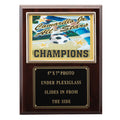 9 X 12 INCH PHOTO PLAQUE WALNUT FINISH HOLDS 5X7 PHOTO