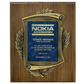 9 X 12 INCH PLAQUE WITH CAST ANTIQUE BRASS FRAME - MULTIPLE PLATE COLORS