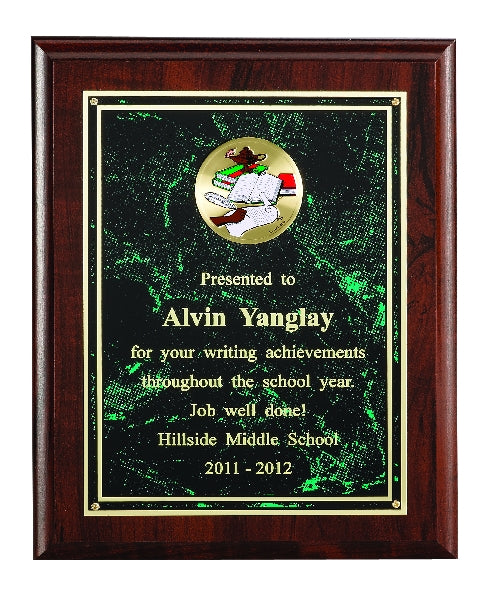 9 X 12 INCH PLAQUE WITH MARBLEIZED PLATE TAKES INSERT
