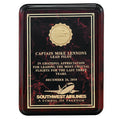 9 X 12 INCH ROSEWOOD PLAQUE WITH BURGUNDY PLATE TAKES INSERT