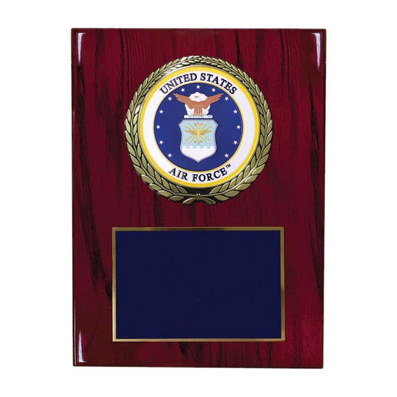 9 X 12 INCH U.S. AIR FORCE PLAQUE WITH 4 INCH EMBOSSED MEDALLION