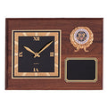 9 X 12 INCH WALNUT PLAQUE CLOCK, TAKES 2 INCH INSERT