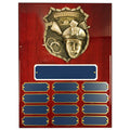 9 X 12 PERPETUAL POLICE SHIELD PLAQUE ON PIANO CHERRY FINISH BOARD