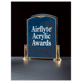 6" x 7" Airflyte Sapphire Marble Acrylic with Gold-Plated Brass Stand