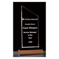 4 1/2" x 9 1/4" Zenith Series Clear Acrylic with Black Acrylic Base and Walnut Base