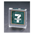 Emerald 3 3/4" x 3 3/4" Marble Design Acrylic Paperweight